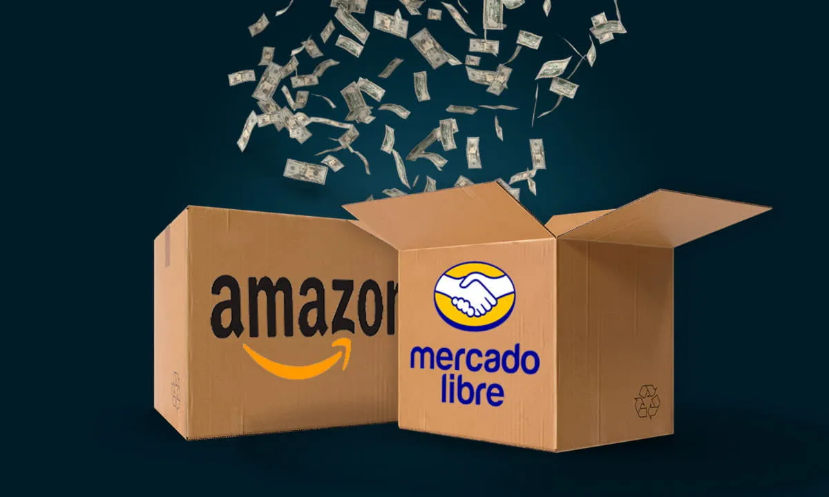 Cajas de Amazon y Mercado Libre, los dos marketplaces más usados en México